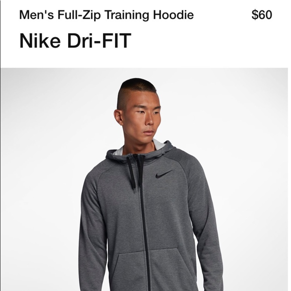 Men’s Nike Zip Up Blue Hoodie Dri Fit Small